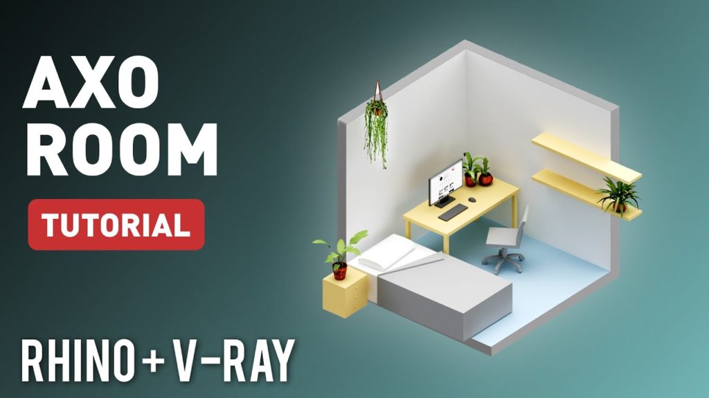 Render this axo room diagram with Rhino + V-Ray [Full workflow]